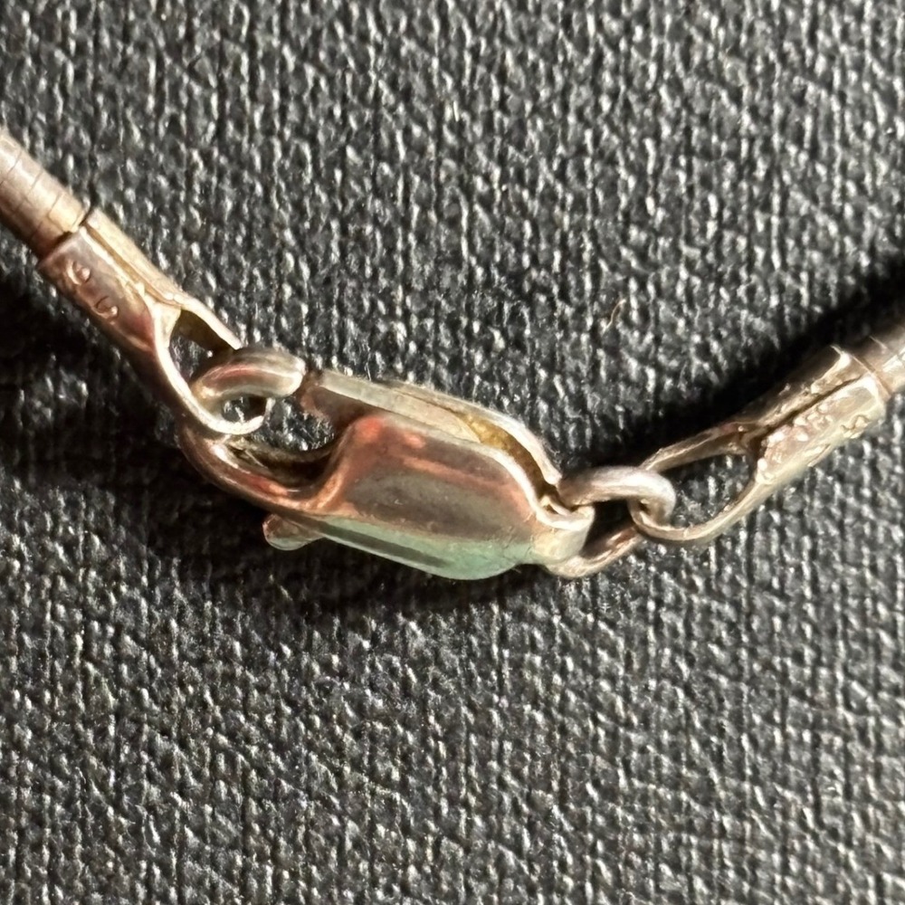 Snake Chain Necklace Women 16" Silver 925 Sterling Stiff Omega Link - Picture 3 of 7